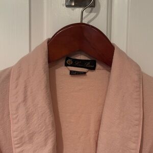 Vintage Loro Piana Pink Cashmere Robe, belt tie, three pockets.